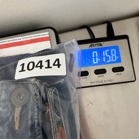 LEVIS Vintage Y2K Denim Skirt Women 28 Blue Pleated Midi Distressed USA Made - Picture 14 of 14